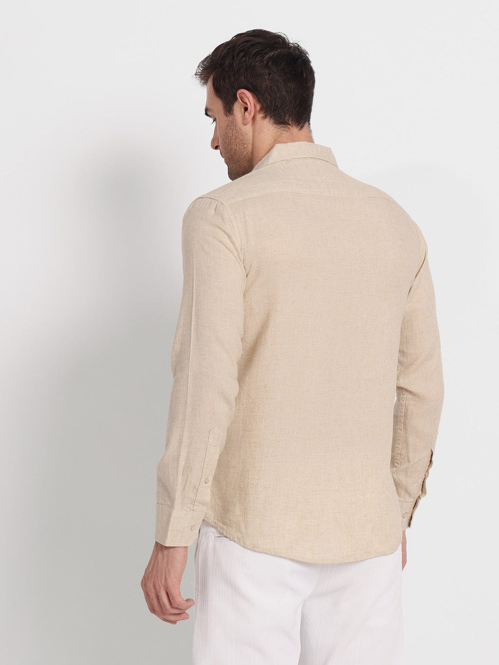 Beige Linen Shirt For Men