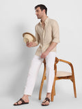 Beige Linen Shirt For Men