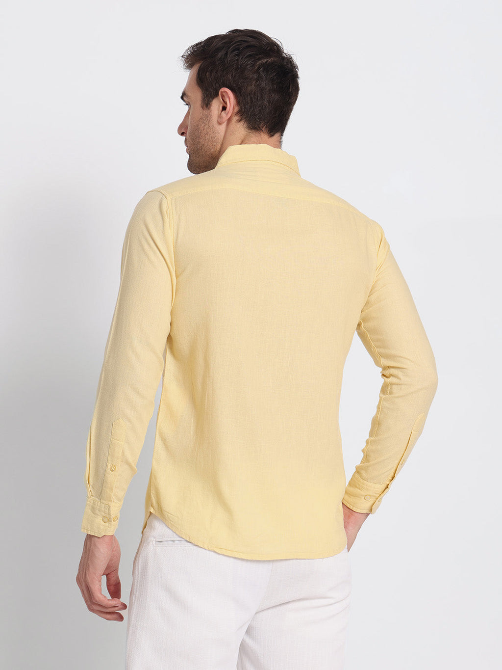 Yellow Linen Shirt For Men