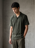 Green Self Design Half Shirt