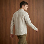 Linen Khadi Mandarin Collar Shirt