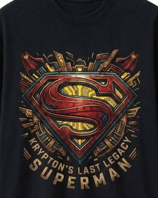 Superman Oversize Black T-shirt (Cotton)