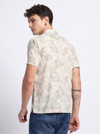 Sage Green Printed Half Shirt For Men