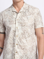 Green Half linen cotton shirt