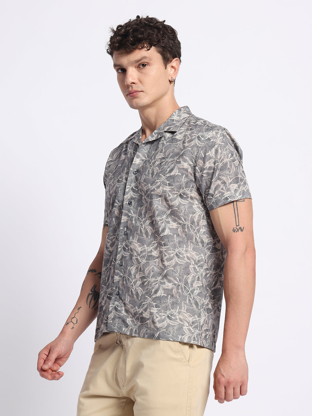 Sage Green Half linen cotton shirt