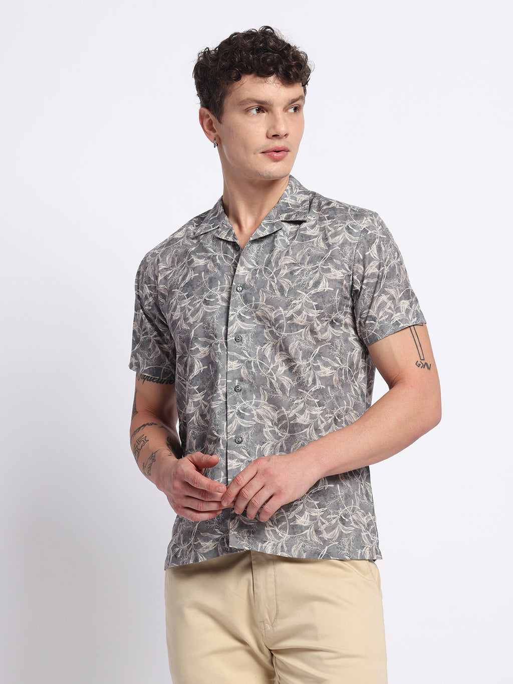 Sage Green Half linen cotton shirt