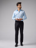 Powder Blue Formal Satin Shirt For Men