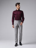 Maroon Formal Satin Shirt For Men