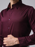 Maroon Formal Satin Shirt For Men