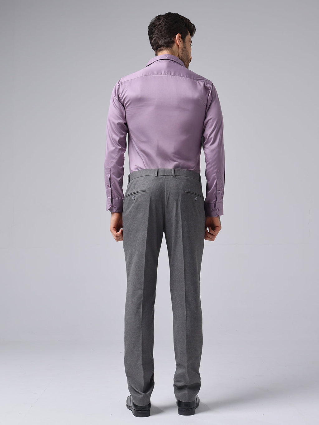 Lavender Formal Satin Shirt For Men