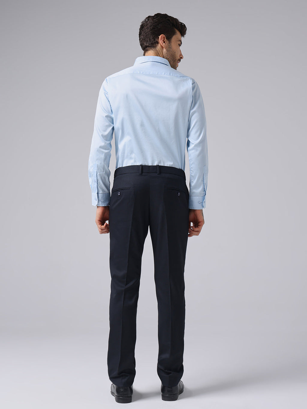 Powder Blue Formal Satin Shirt For Men
