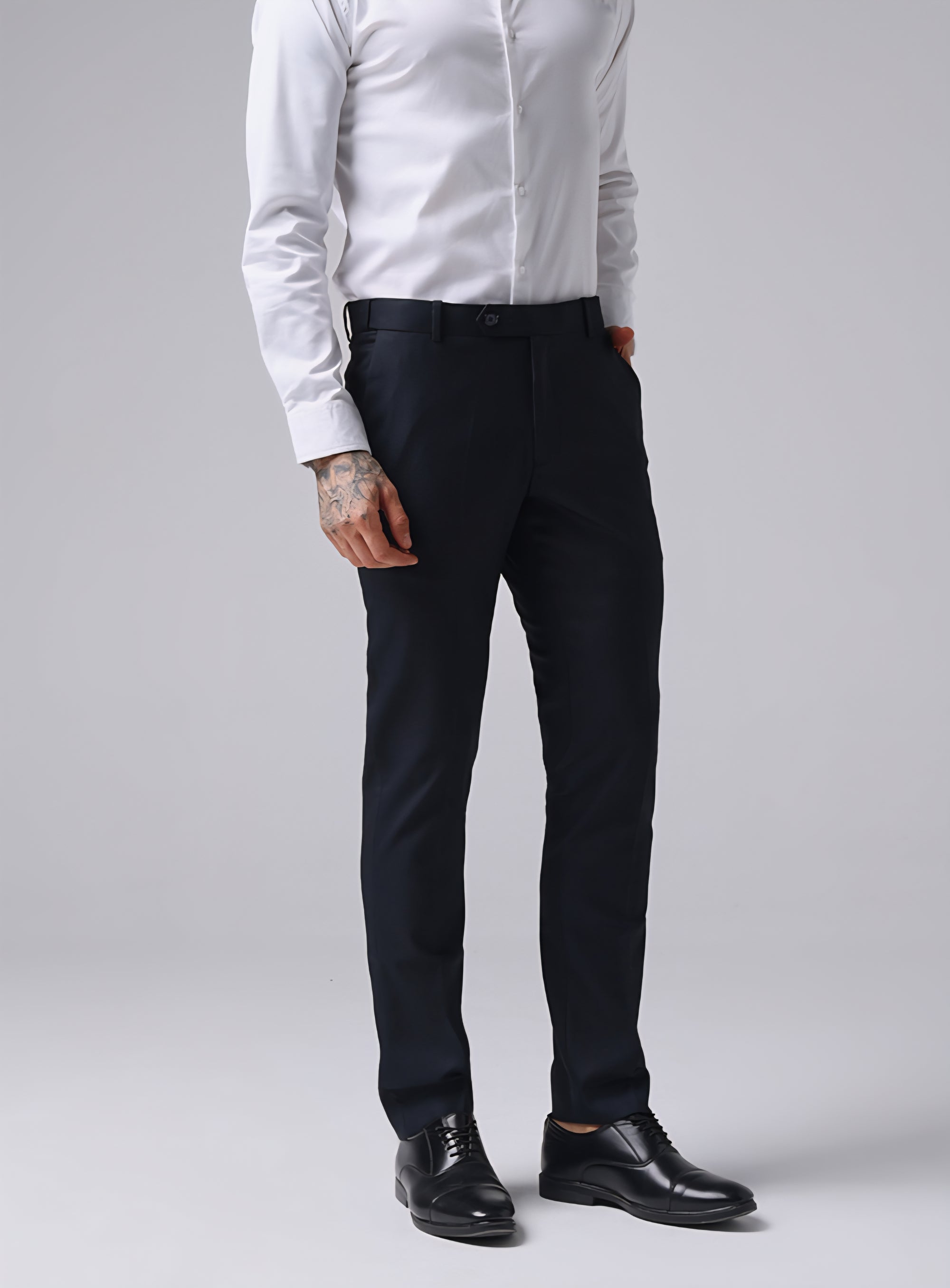 Navy Flexi Waist Trouser
