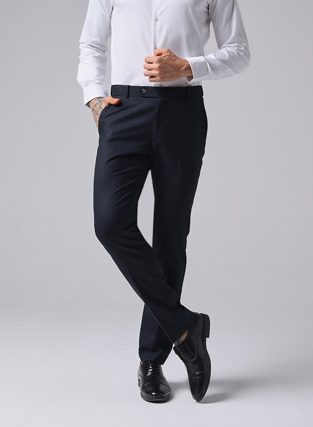 Navy Flexi Waist Trouser
