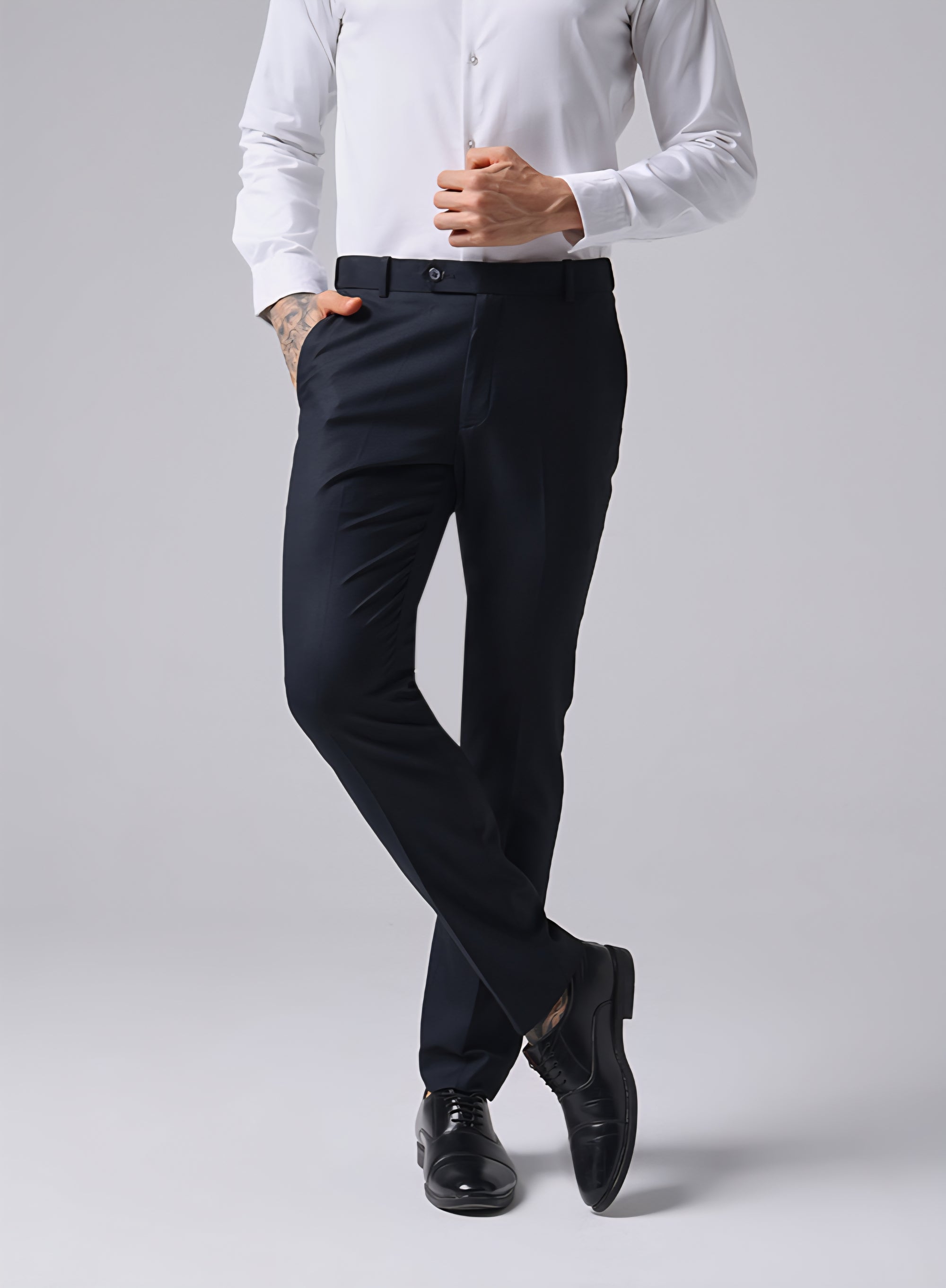 Navy Flexi Waist Trouser