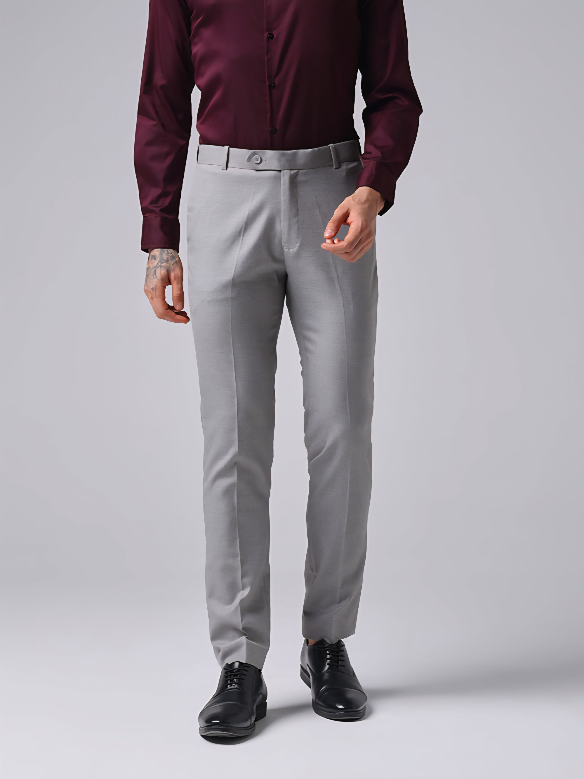 Grey Flexi Waist Trouser