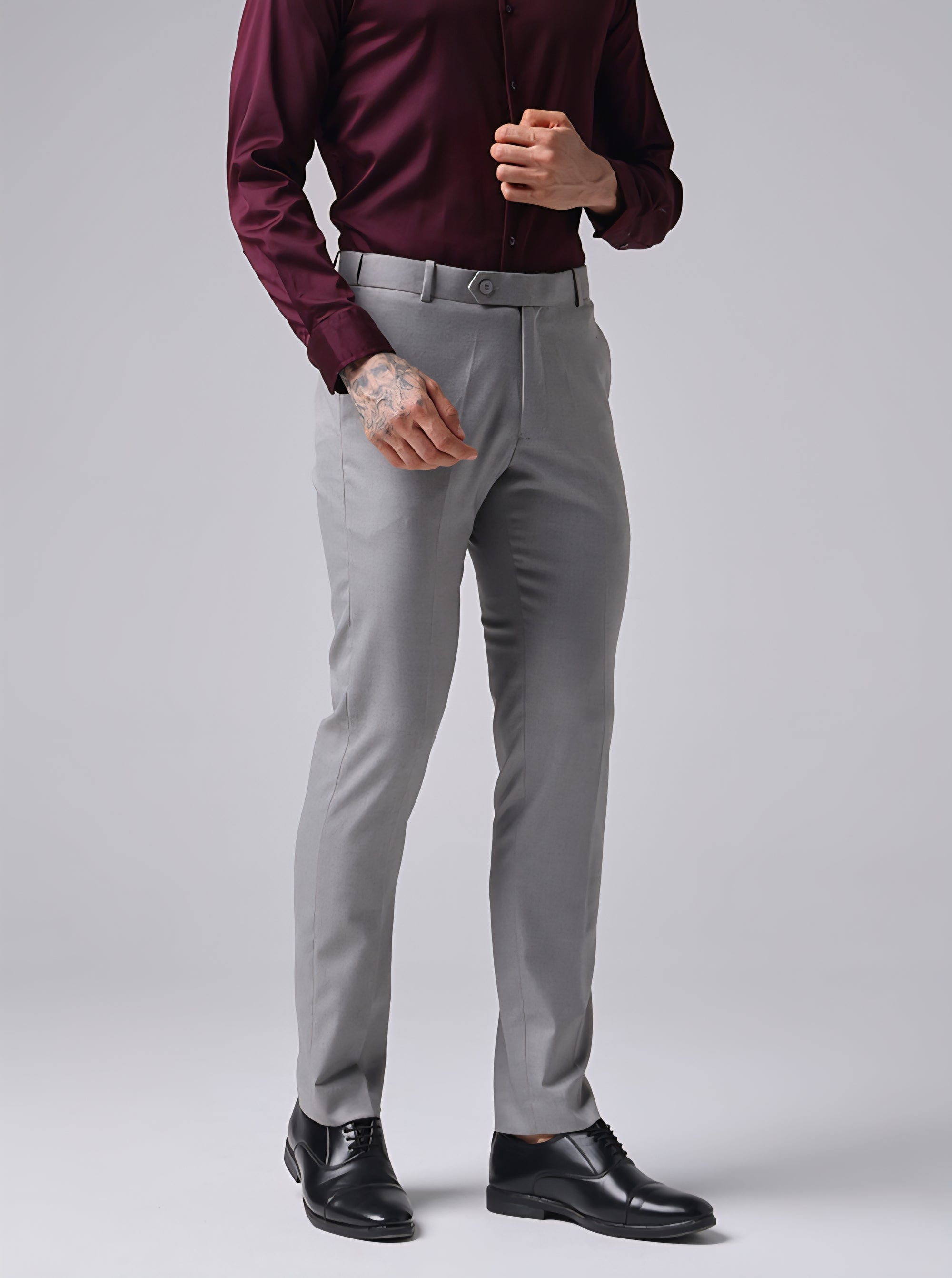 Grey Flexi Waist Trouser