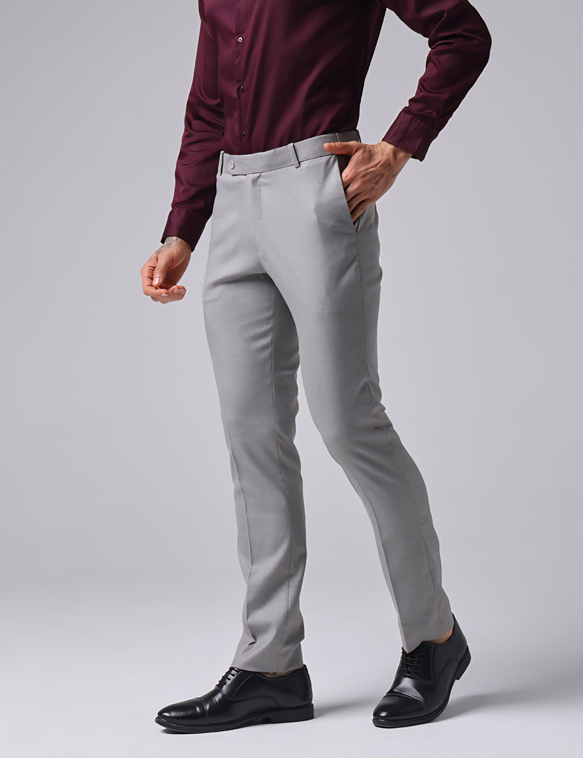 Grey Flexi Waist Trouser