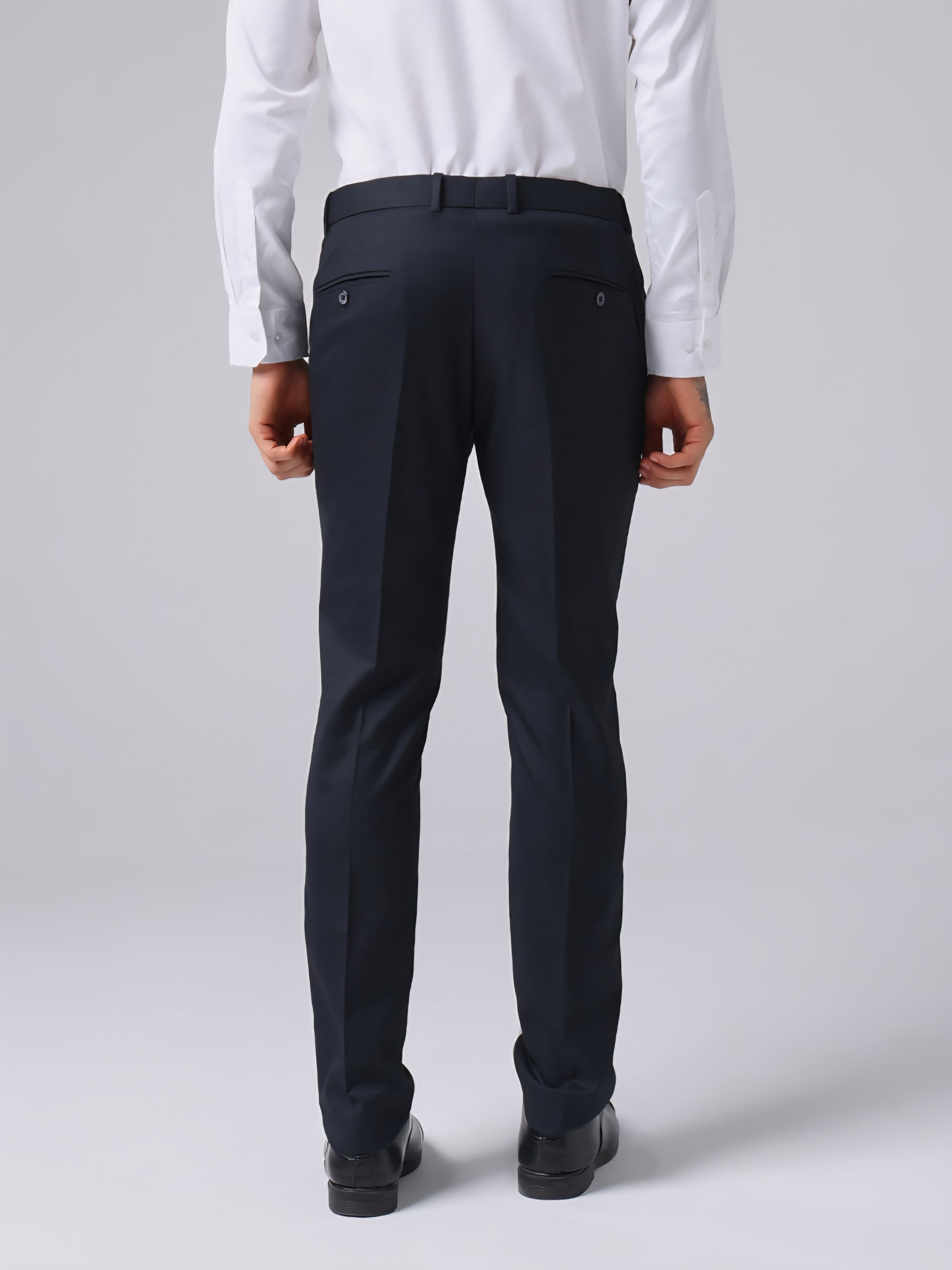 Navy Flexi Waist Trouser