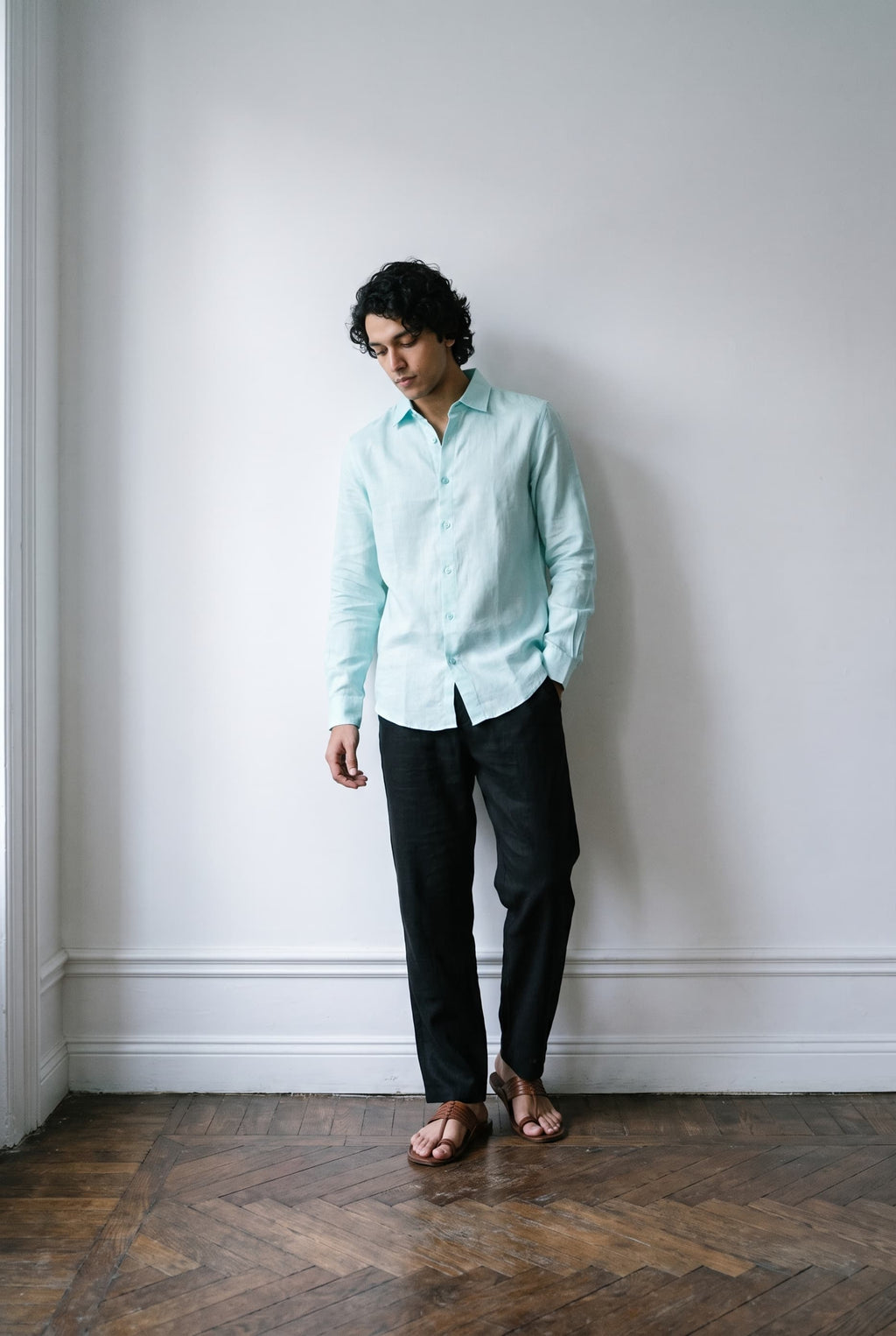 Linen Mint Blue Shirts