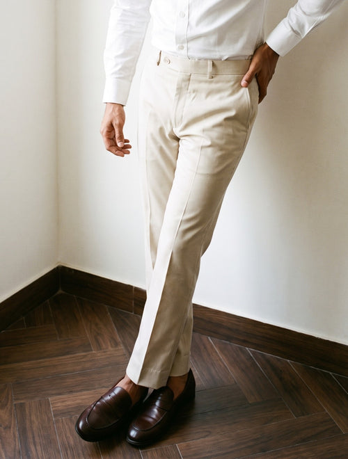 Beige Flexi Formal Pant