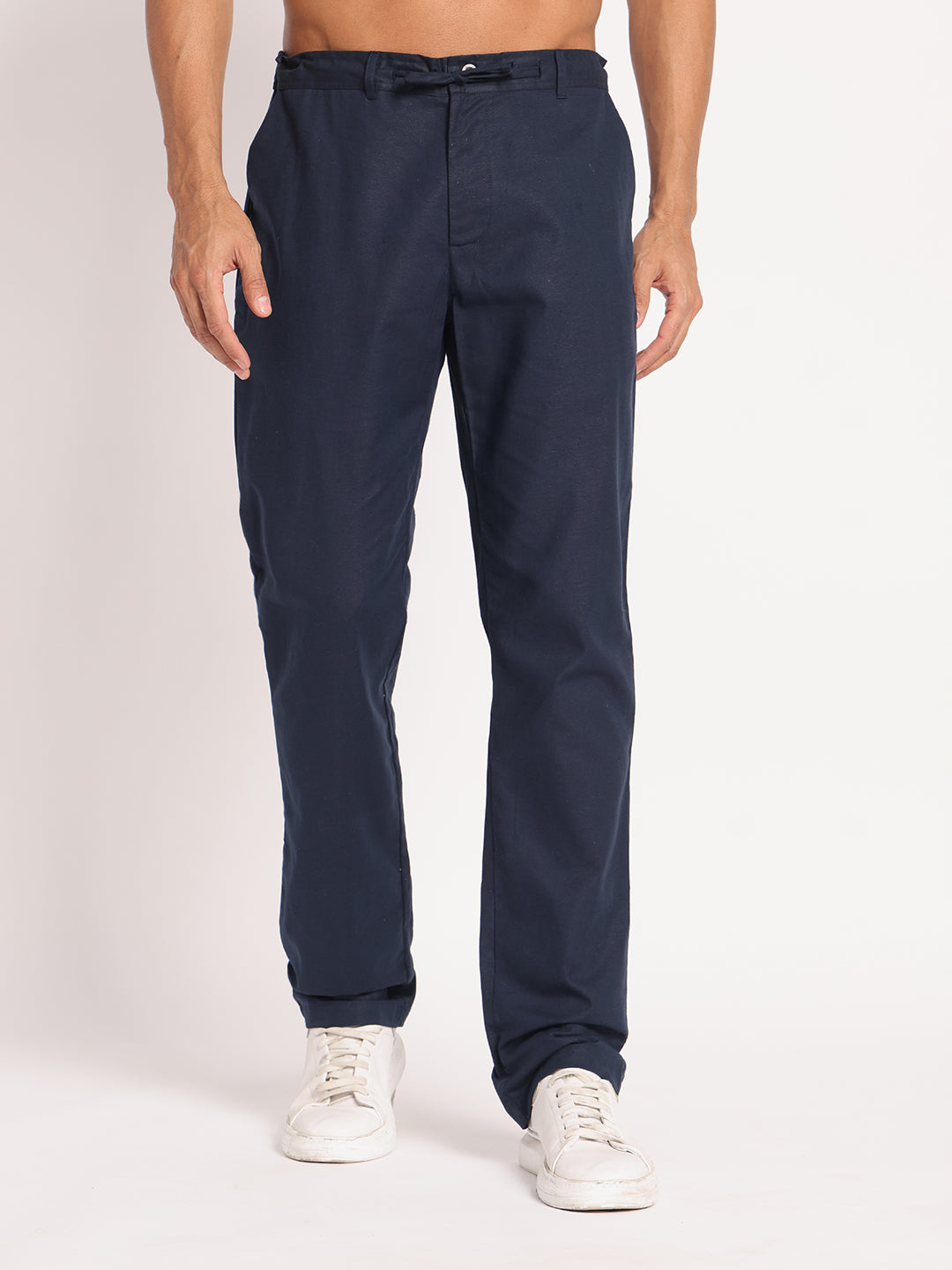 Navy Linen Pant