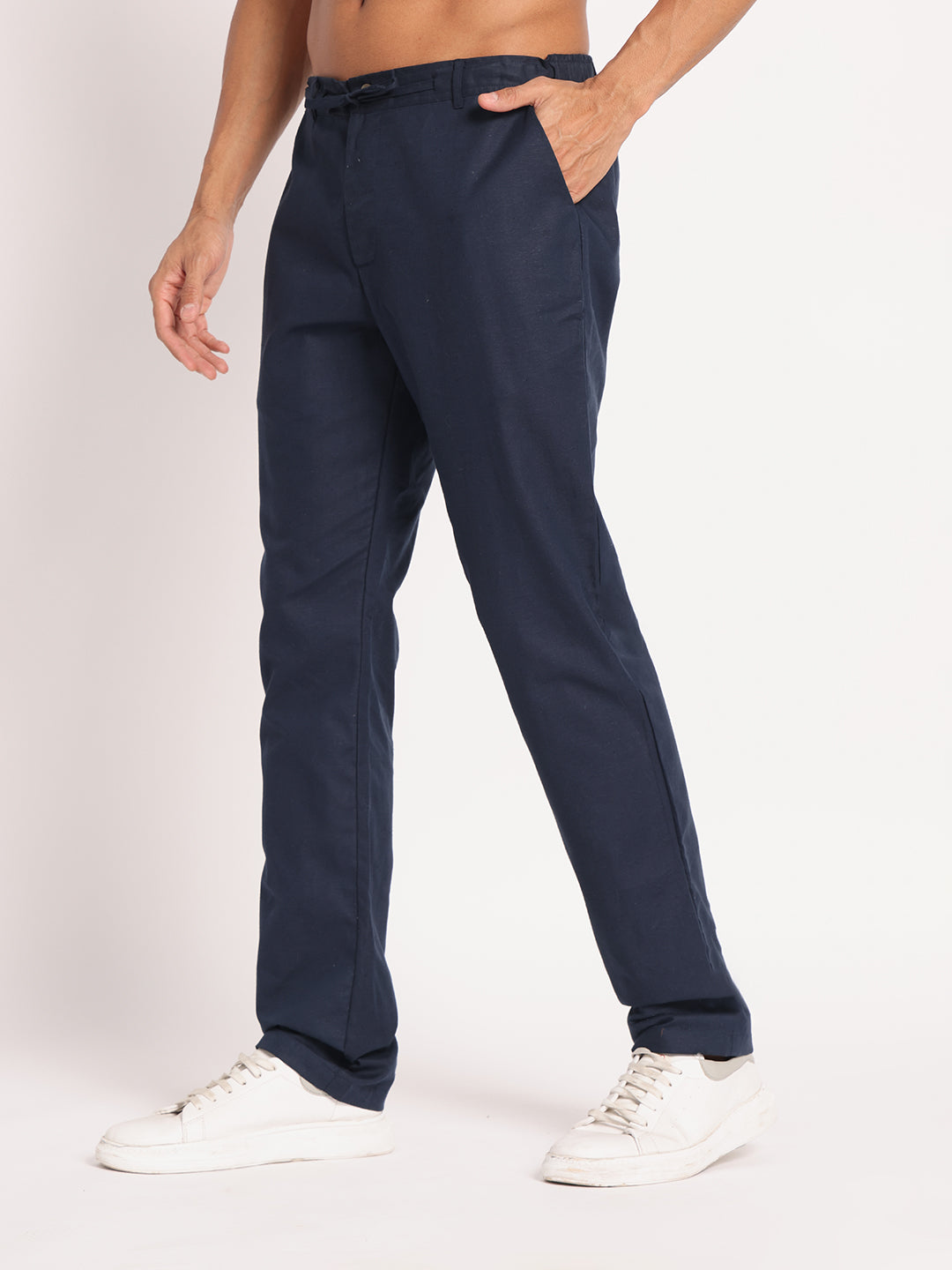 Navy Linen Pant