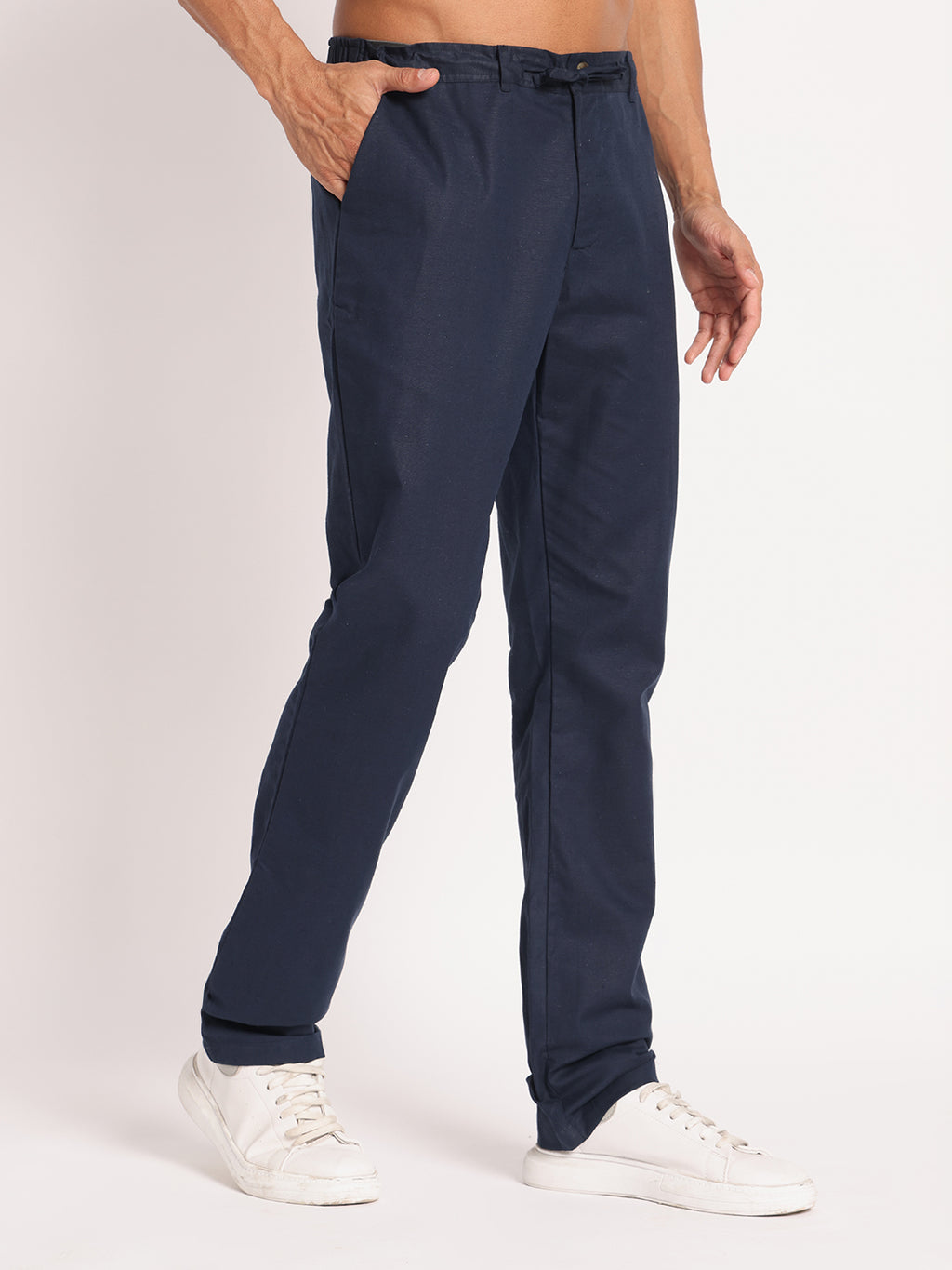 Navy Linen Pant
