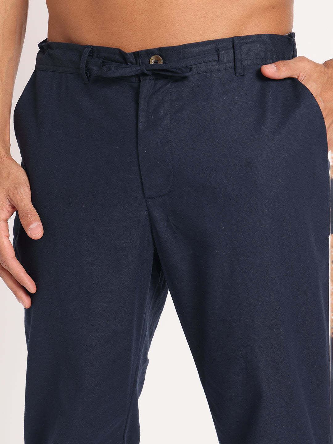 Navy Linen Pant