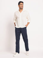 Navy Linen Pant
