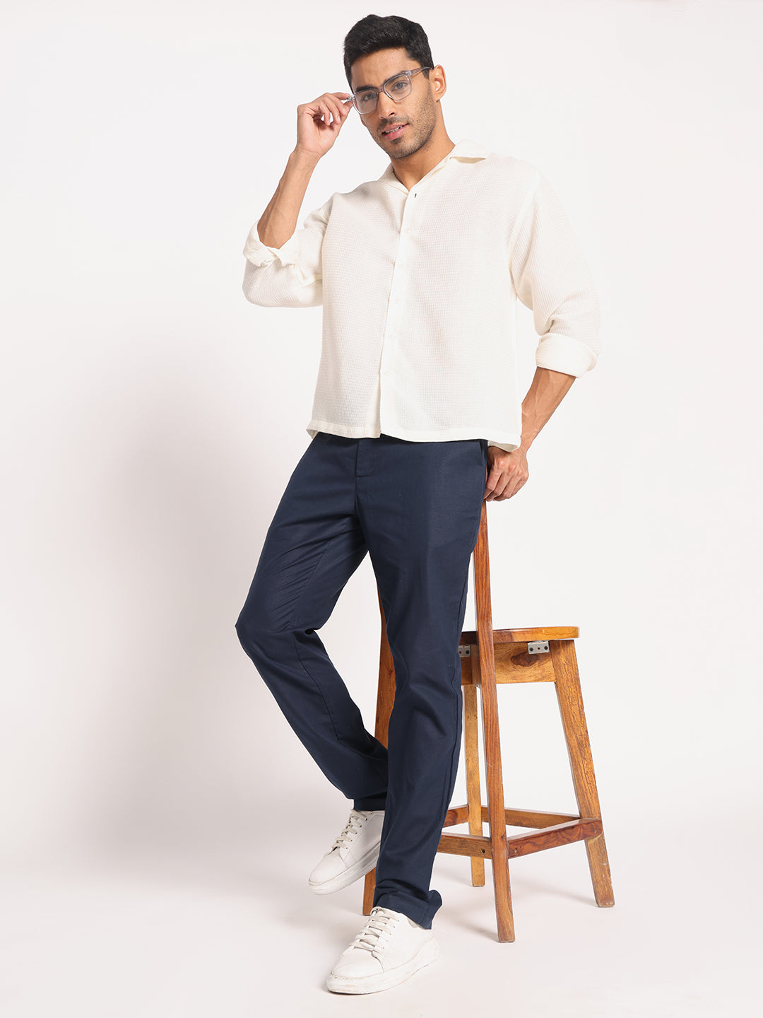 Navy Linen Pant