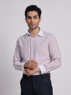 Gentleren Men’s Cotton Oxford Stripe Semi-Formal Shirt with Convertible Contrast Cuffs & Contrast Collar