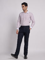 Gentleren Men’s Cotton Oxford Stripe Semi-Formal Shirt with Convertible Contrast Cuffs & Contrast Collar