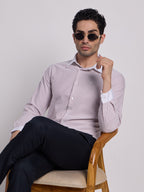 Gentleren Men’s Cotton Oxford Stripe Semi-Formal Shirt with Convertible Contrast Cuffs & Contrast Collar