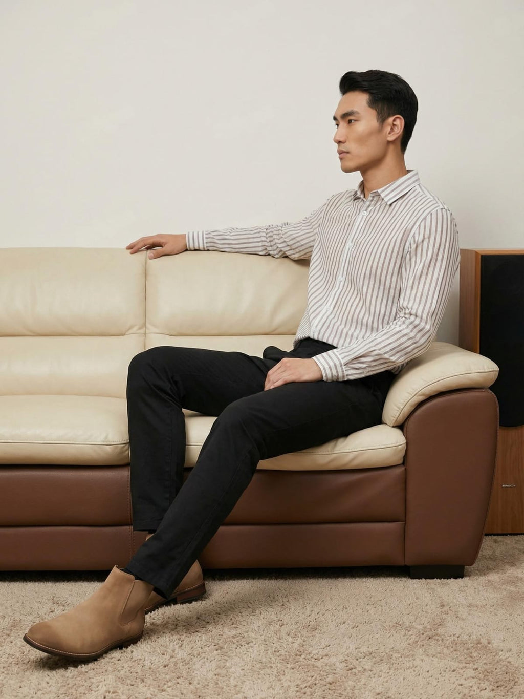 Red Stripes Linen Cotton Shirt