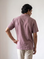 Pink Self Design Half Shirt
