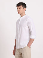 Linen Mandarin Collar Shirt