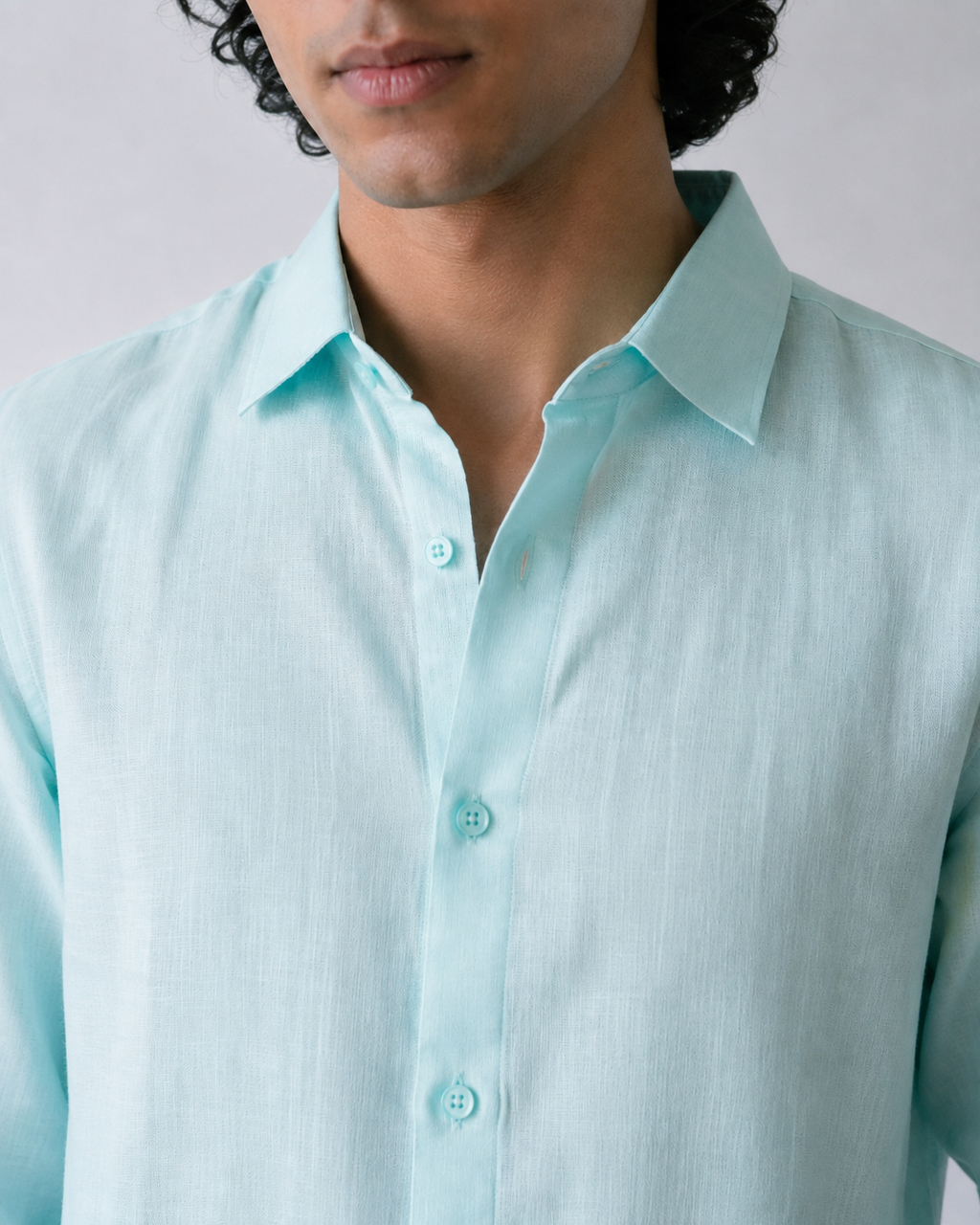 Linen Mint Blue Shirts