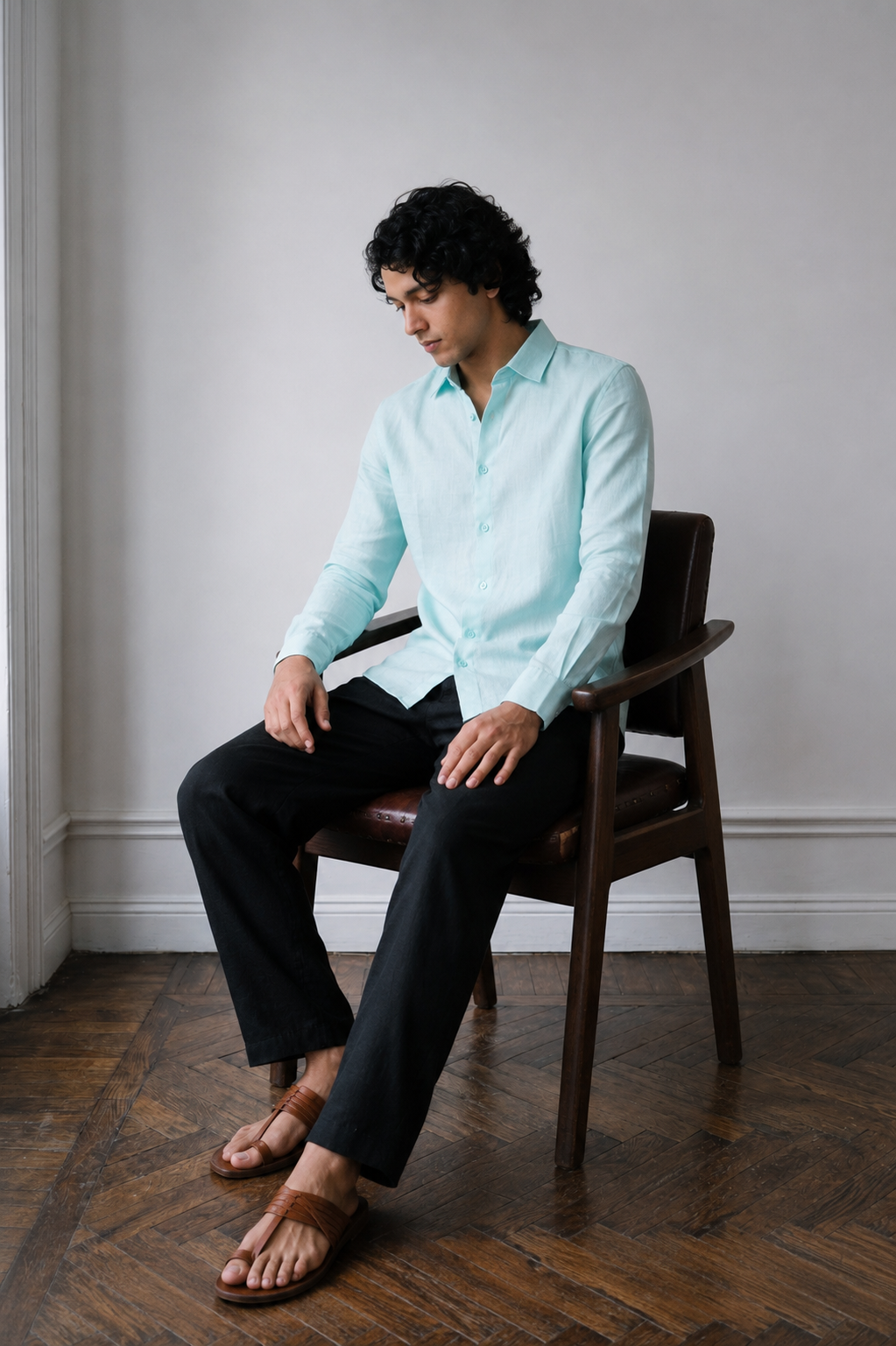 Linen Mint Blue Shirts