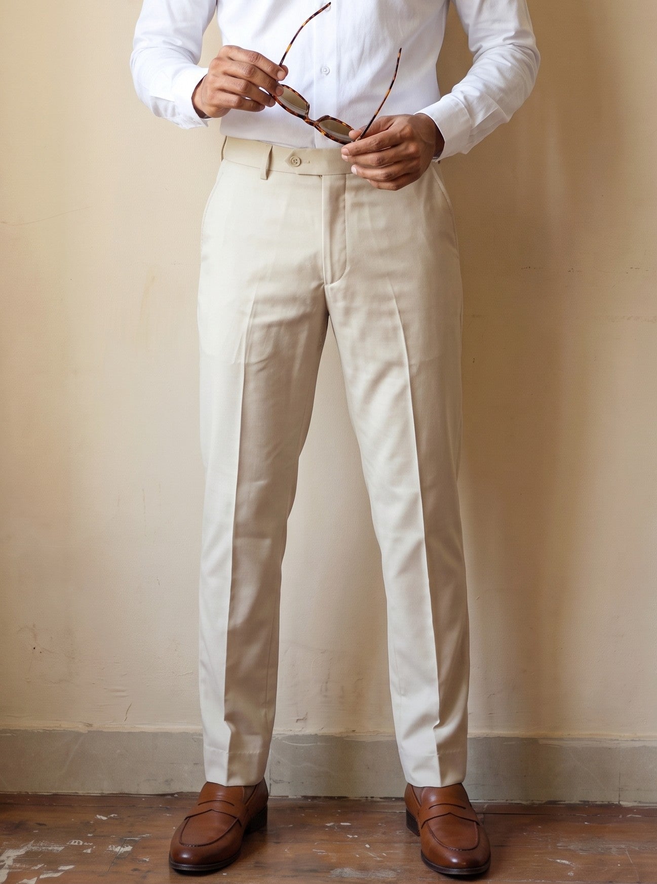 Beige Flexi Formal Pant