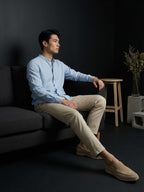 Linen Mandarin Collar Shirt