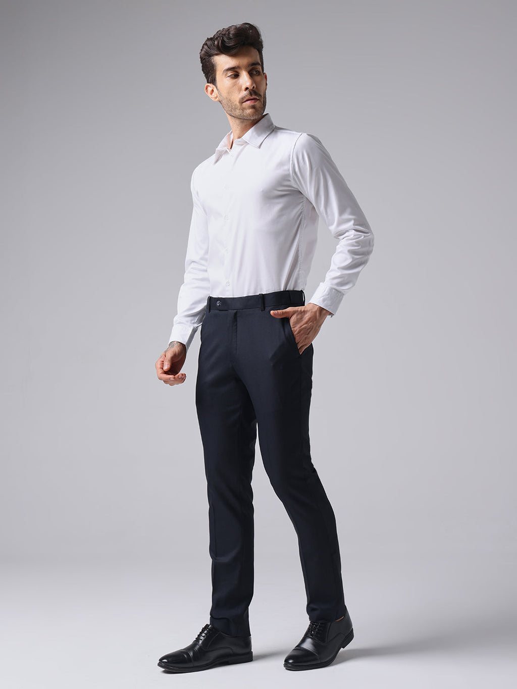 White Formal Satin Shirt For Men