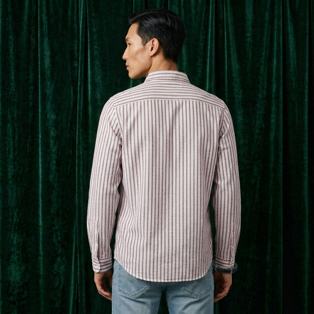 Red Stripes Linen Cotton Shirt