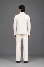 Mens white Velvet Embroidered Bomber Jacket with Pant.