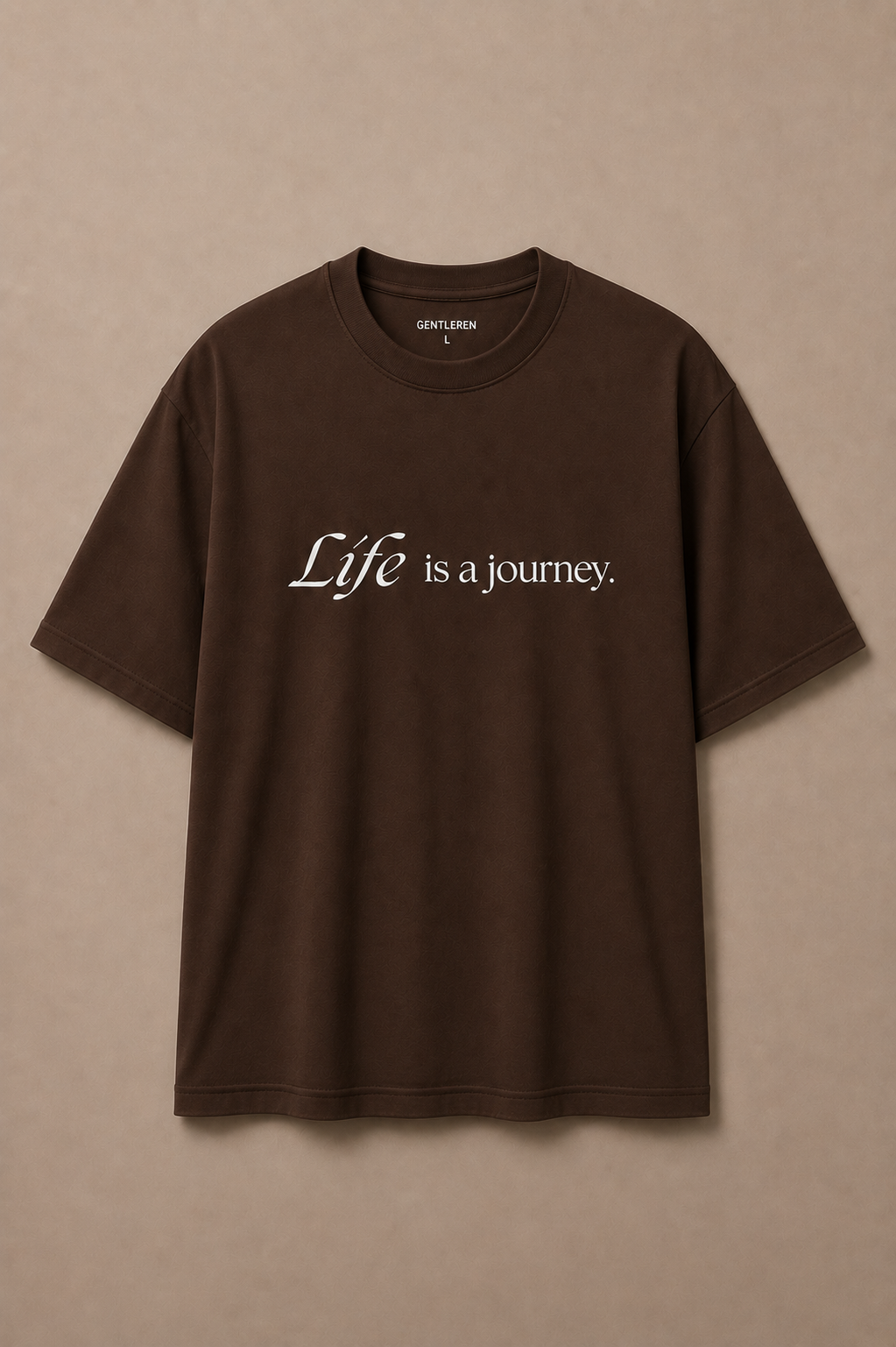 Life Oversize Brown T-shirt (Cotton)