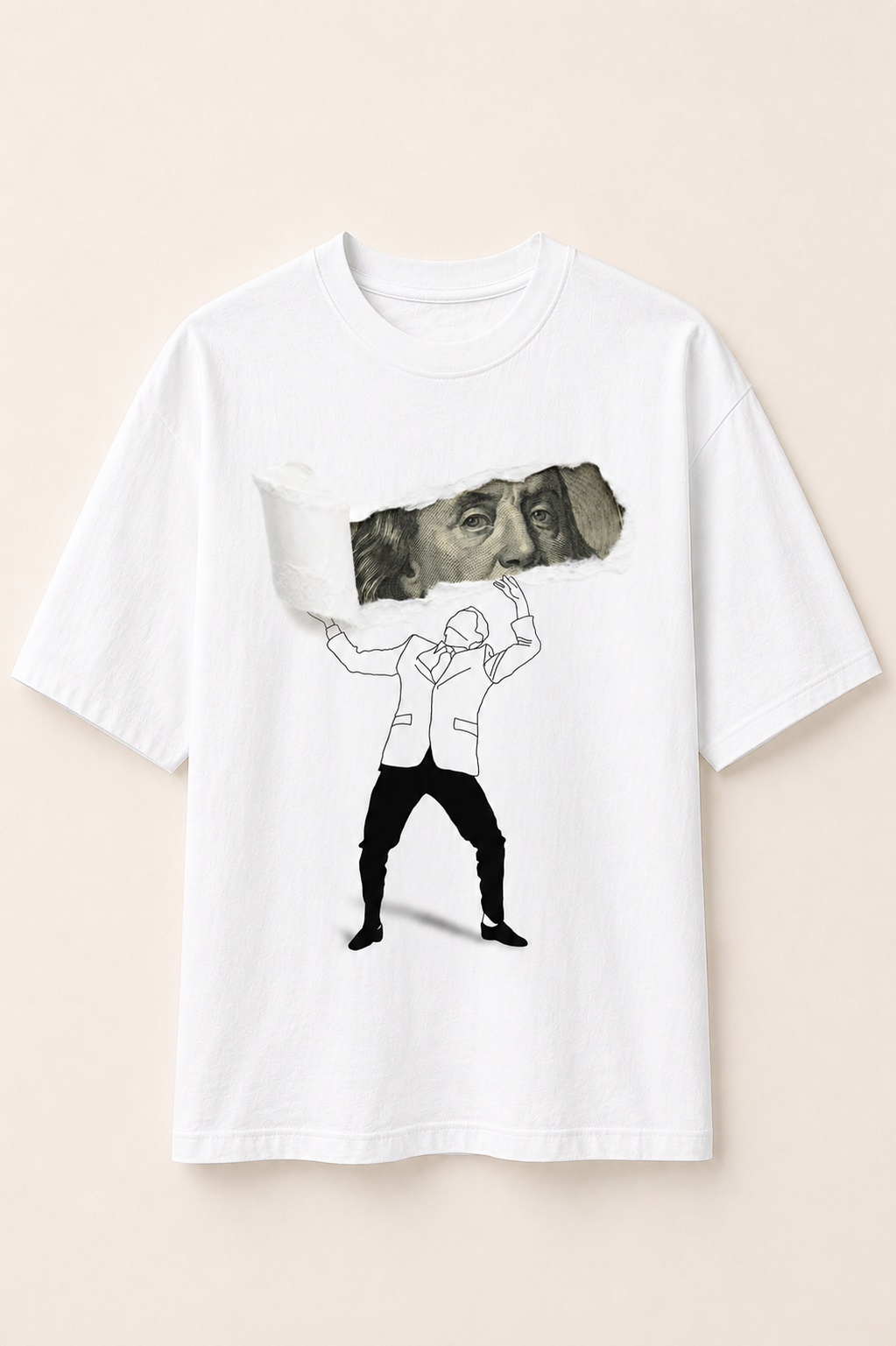 Money Oversize White T-shirt (Cotton)