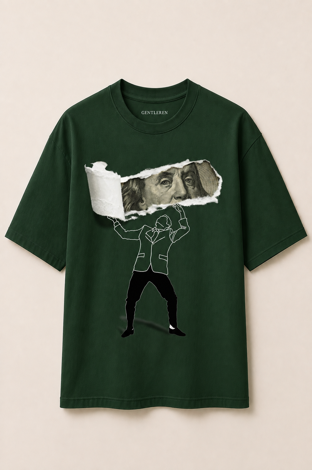 Money Oversize Green T-shirt (Cotton)