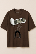 Money Oversize Brown T-shirt (Cotton)