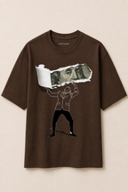 Money Oversize Brown T-shirt (Cotton)