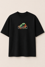 Grace Oversize Black T-shirt (Cotton)