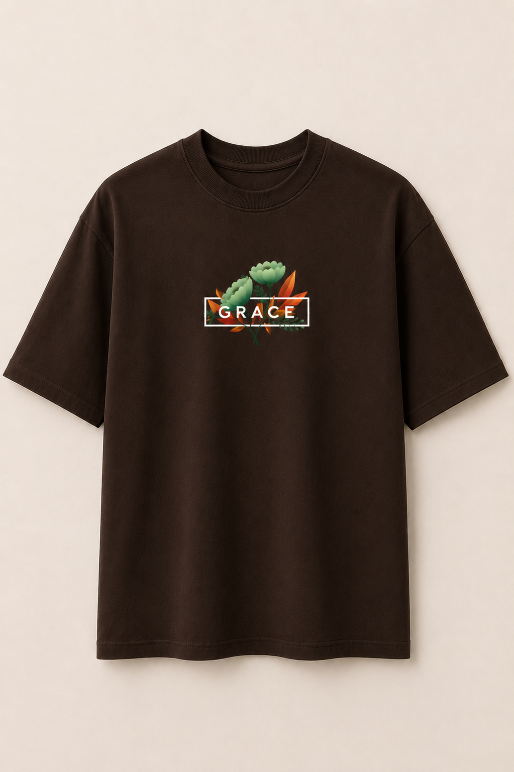 Grace Oversize Brown T-shirt (Cotton)